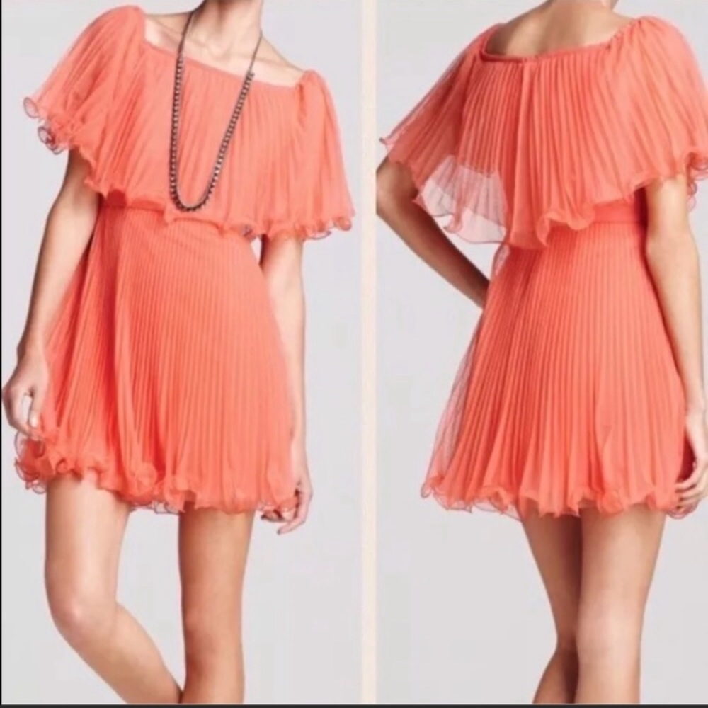 Bcbg accordion pleated cocktail dress